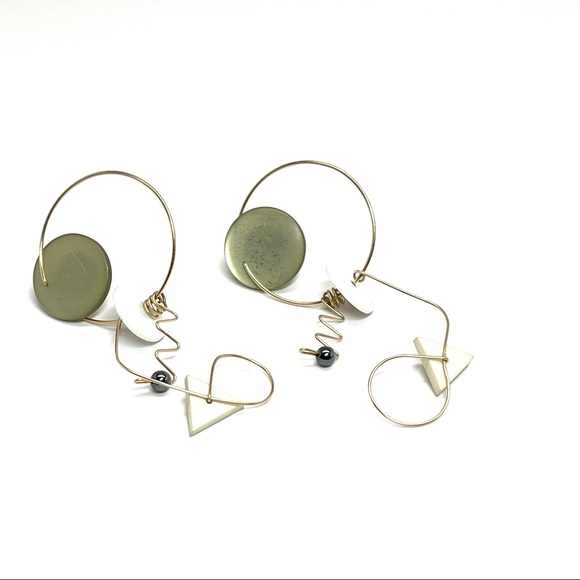 Vintage Mobile Style Modernist Geometric Earrings - Picture 10 of 14